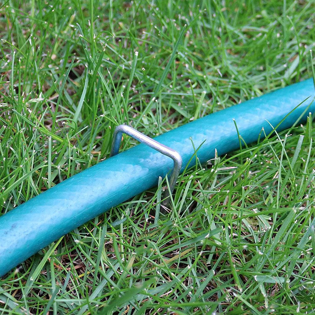 Sunnydaze 25-Pack Steel Galvanized Garden Stakes for Landscaping, 12-Inch | Extra-Long Length, U-Shape Landscape