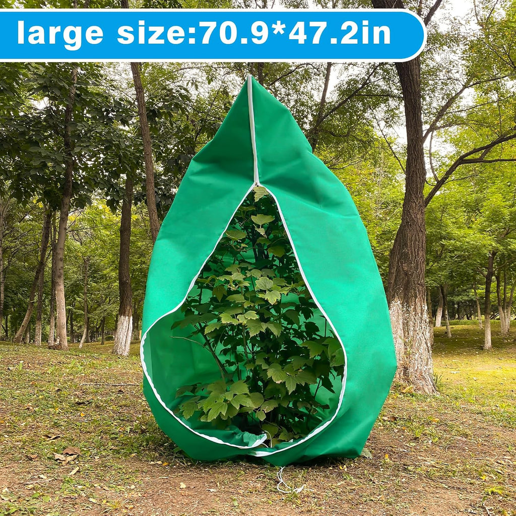 4 Pack Plant Covers Freeze Protection(71" x 47.3"),2.82 oz/sq yd Non-Woven Fabric,Frost Covers with Zipper Drawstring