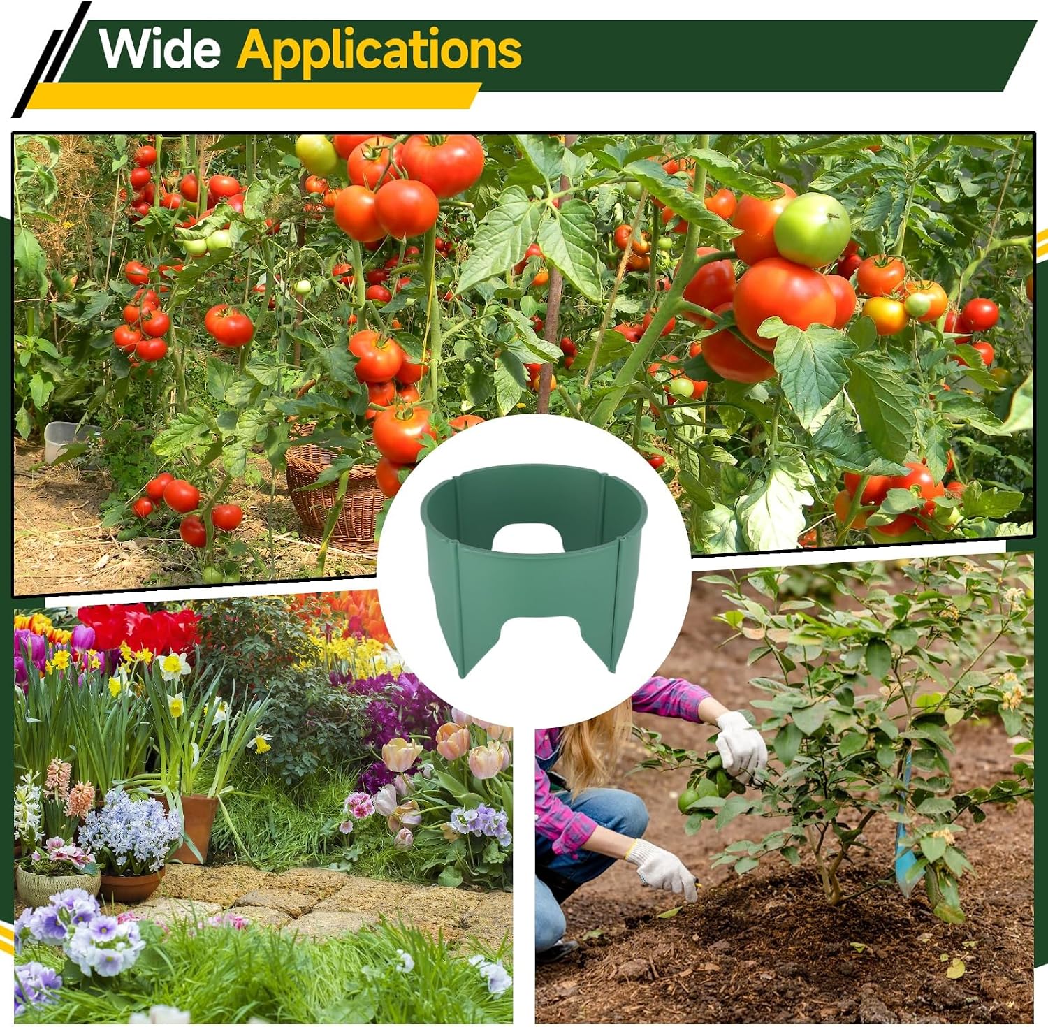 36 Pcs Plant Protector Rings, Plastic Planting Grow Rings, Spliceable Protective Round Edging to Isolate Stones &