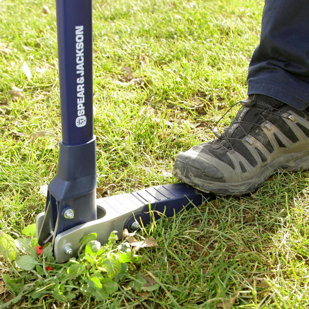 Spear & Jackson Weed Puller, Stand-Up Mechanical Garden Tool with Stainless Steel Claws and Long Nylon Fiberglass Handle