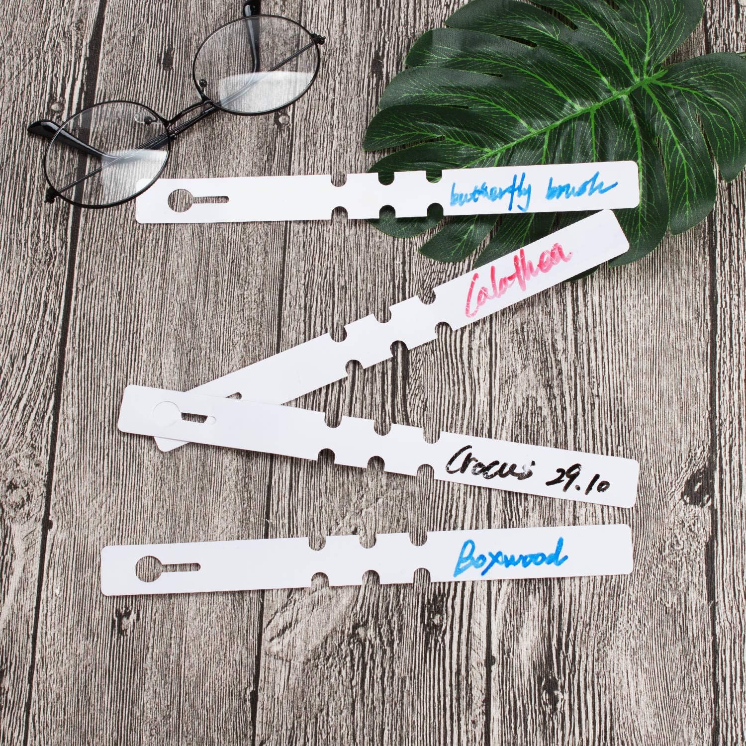 Acrux7 1000Pcs 8 Inch Wrap Around Plant Tags, White Waterproof Hanging Tree Tag Garden Labels, Plastic Plant Labels