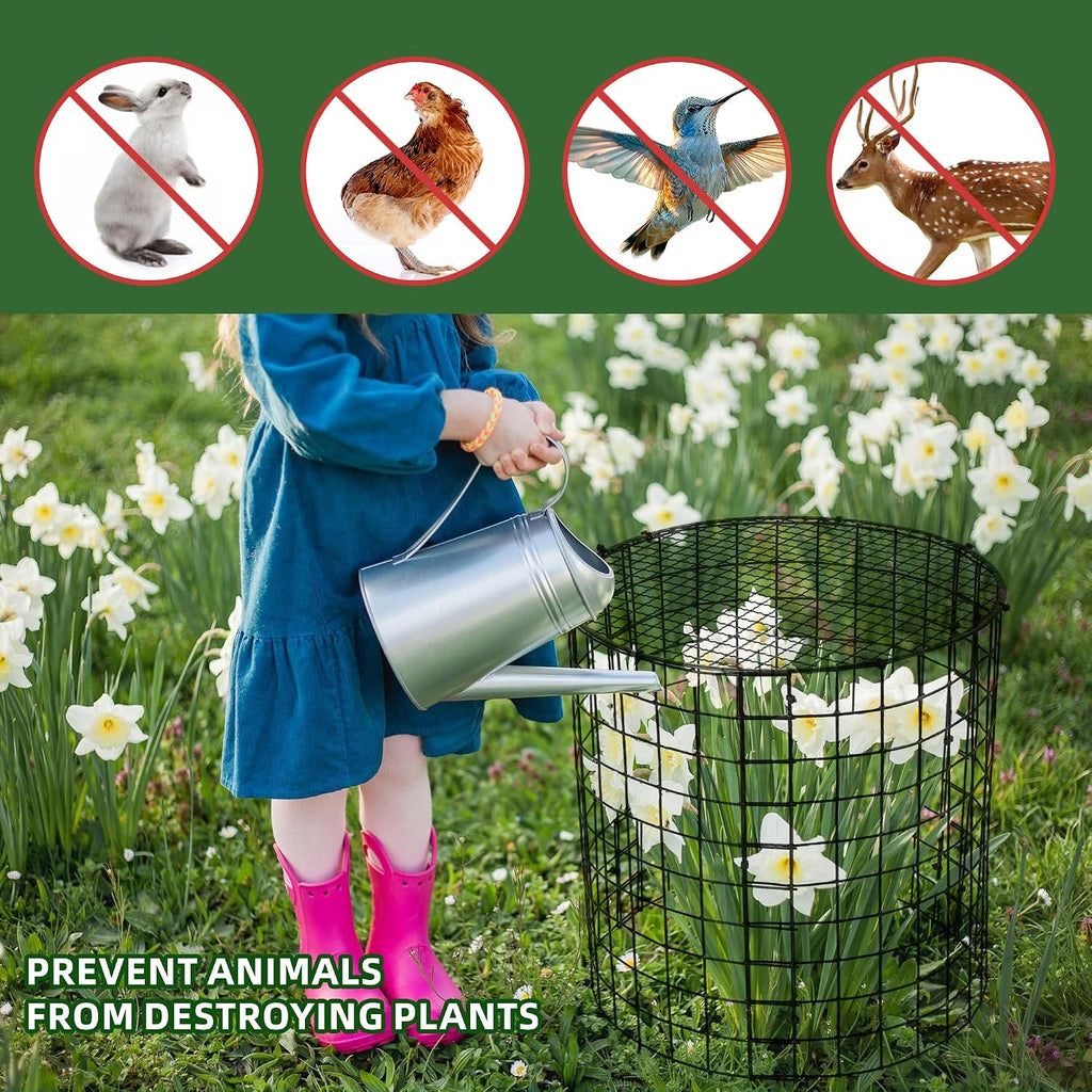 4 Sets of DIY Metal Plant Protectors from Deer, Garden Fencing Animal Barrier Size 11.8 * 12.9 inches, Mesh Plant Cage