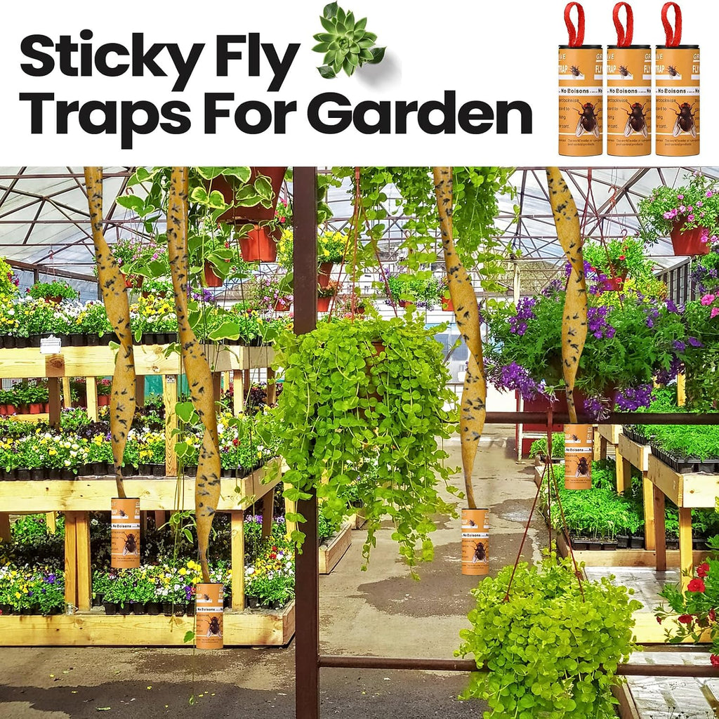 Qualirey 160 Pack Fly Strips Sticky Fly Trap Indoor Outdoor Hanging Ribbon Tape Paper Flying Insect Trap Gnat Killer