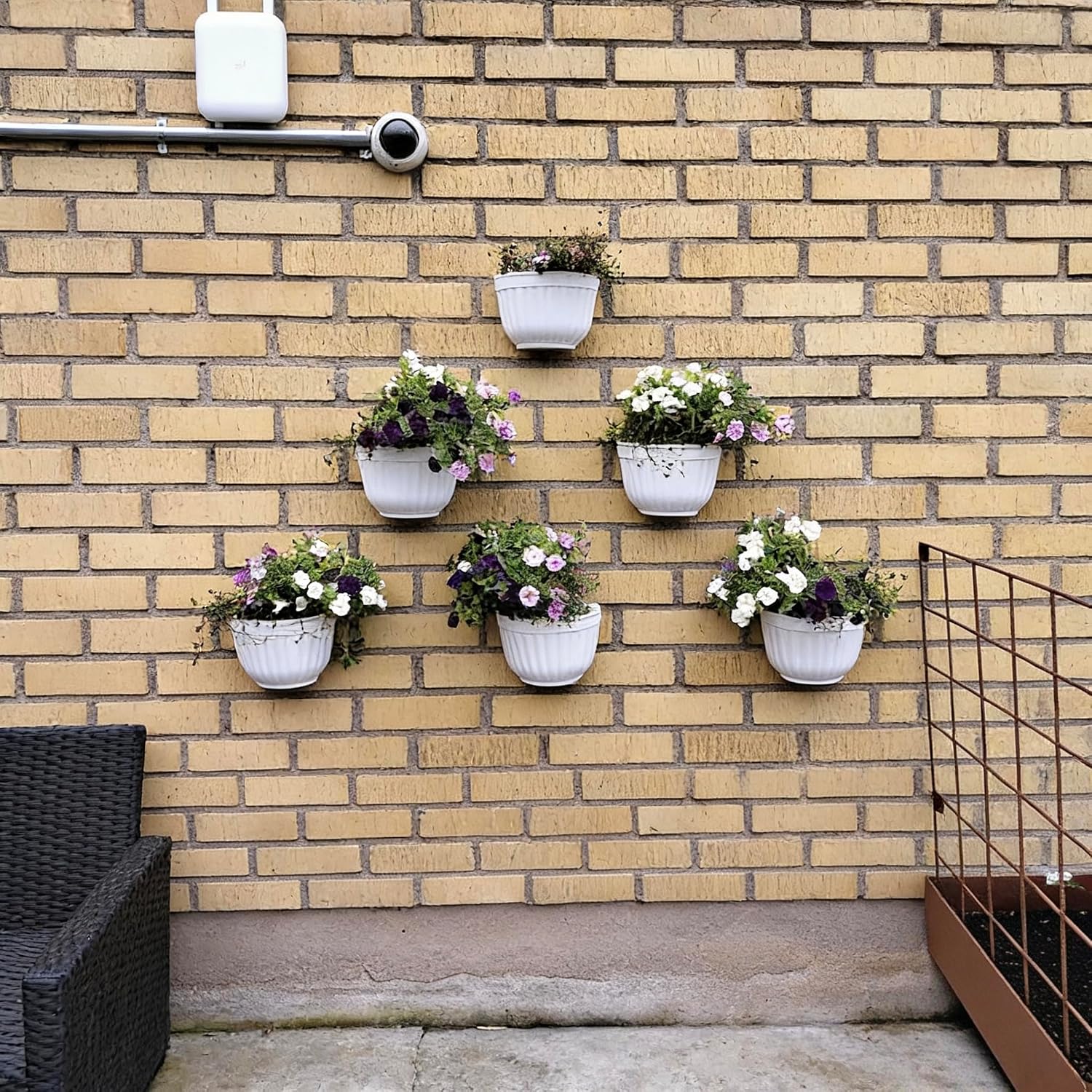 8 Pack Resin Wall Hanging Planter Pots Vertical Garden Living Wall Mount Window Hang Indoor Outdoor Plant Flower Basket