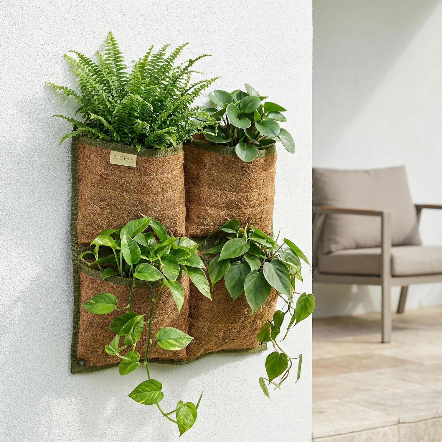 Vertical Garden Planter, 4 Pocket, Vertical Planter, wall planters for Outdoor Plants, Plant wall, Hanging planters for