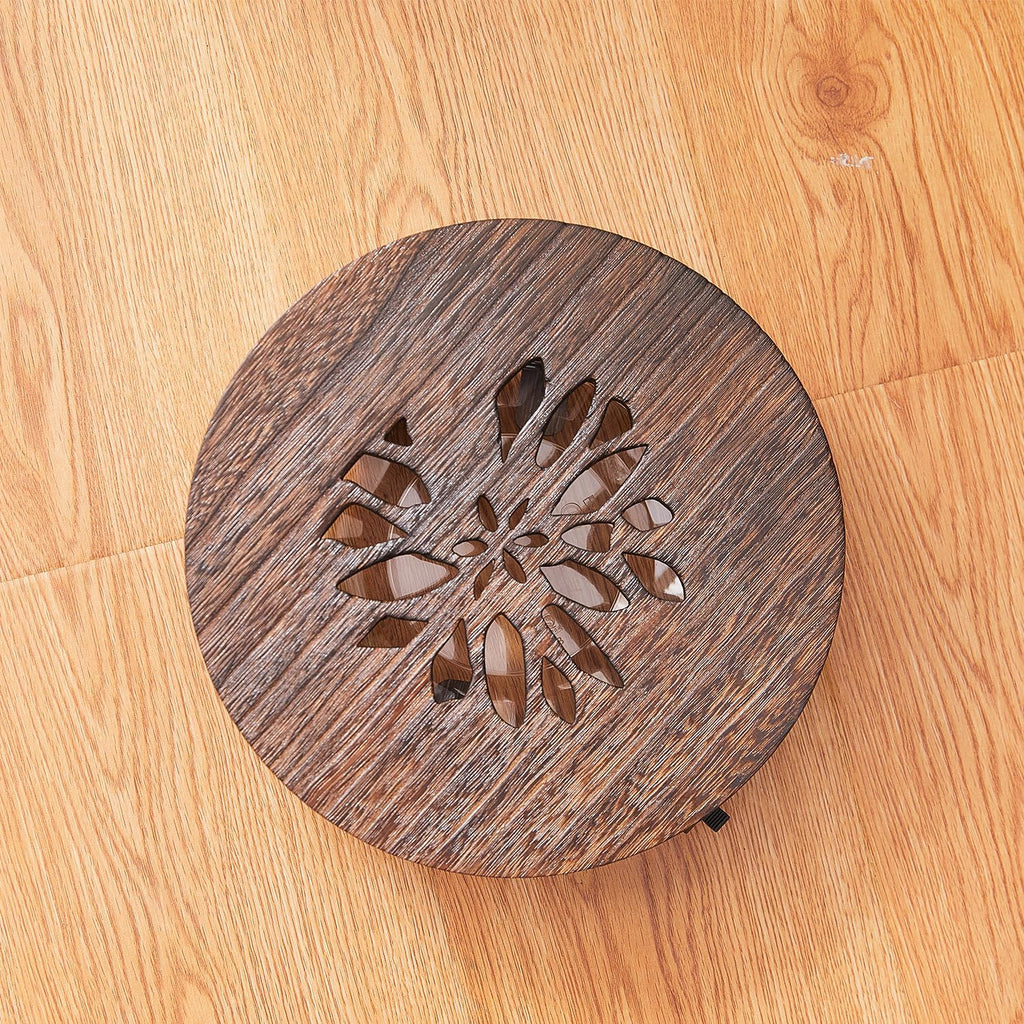 Wooden Plant Stand with Wheels, Rolling Planter Caddy, Heavy Duty | Built‑in Drip Tray,No Assembly Required,Lockable
