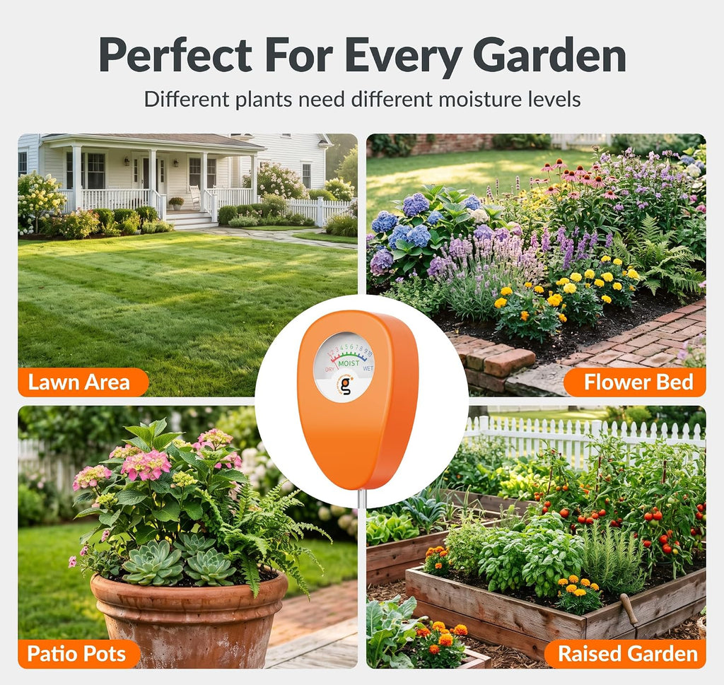 Giraffe Tools Garden Hose 5/8", 25FT Hose with Nozzle & Moisture Meter Set | Complete Watering Kit with Garden Hose