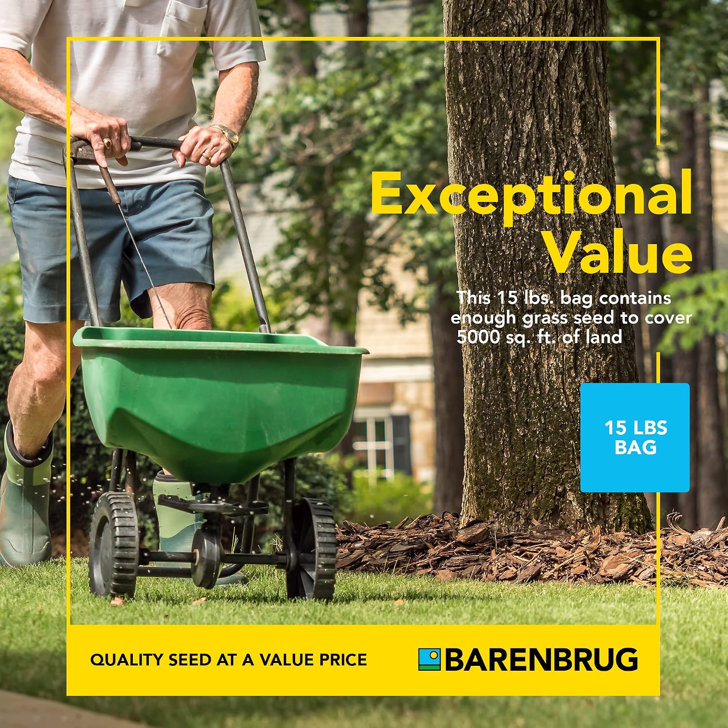 Barenbrug Wonderlawn Landscaper All-Purpose Grass Seed Mix, 15-Lbs., Covers 3,000 Sq. Ft.