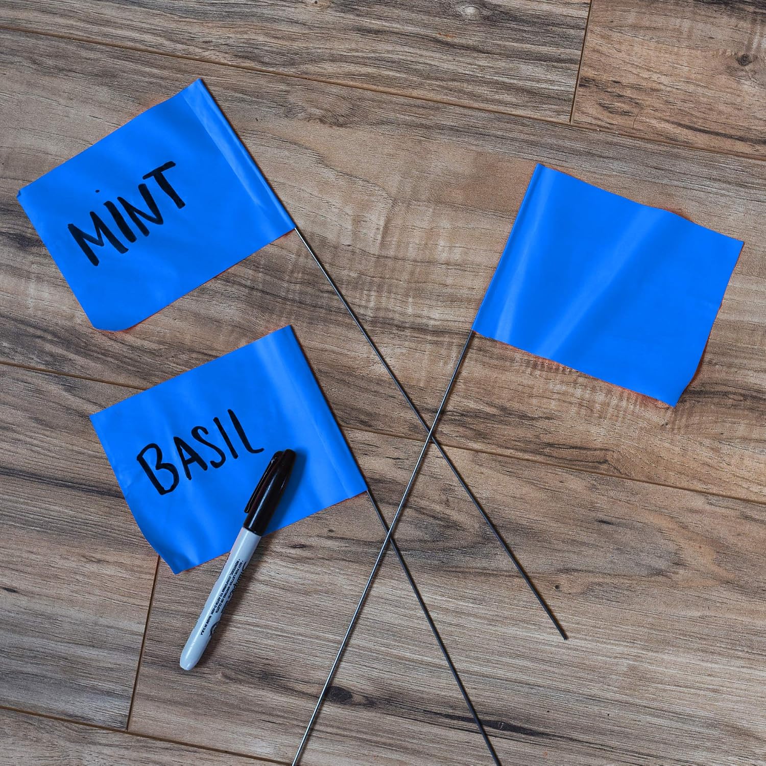 Blue Marking Flags 1000 Pack - 4x5x15 Inch Blue Flags for Yard - Markers For Lawn, Irrigation, Landscaping, Survey &