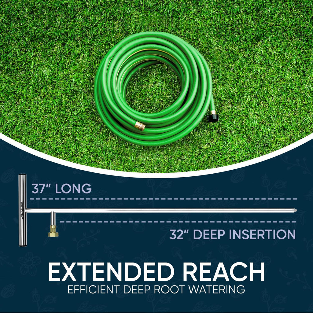 Varomorus Stainless Steel Deep Root Feeder for Tree Watering Spike Tool Irrigation for Outdoor Plants System Wand