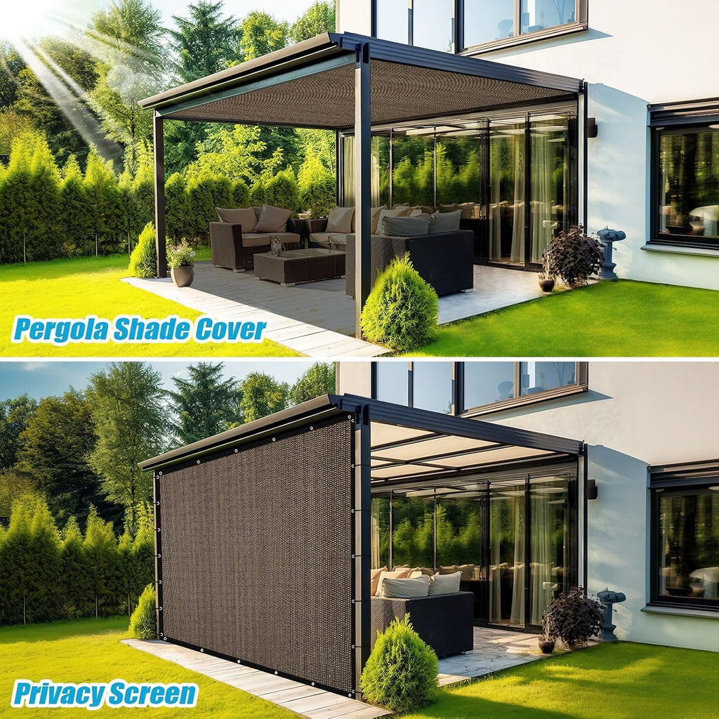 Amagenix Sun Shade Cloth Privacy Screen with Grommets 90% Sunblock Shade, Pergola Replacement Shade Cover Canopy for