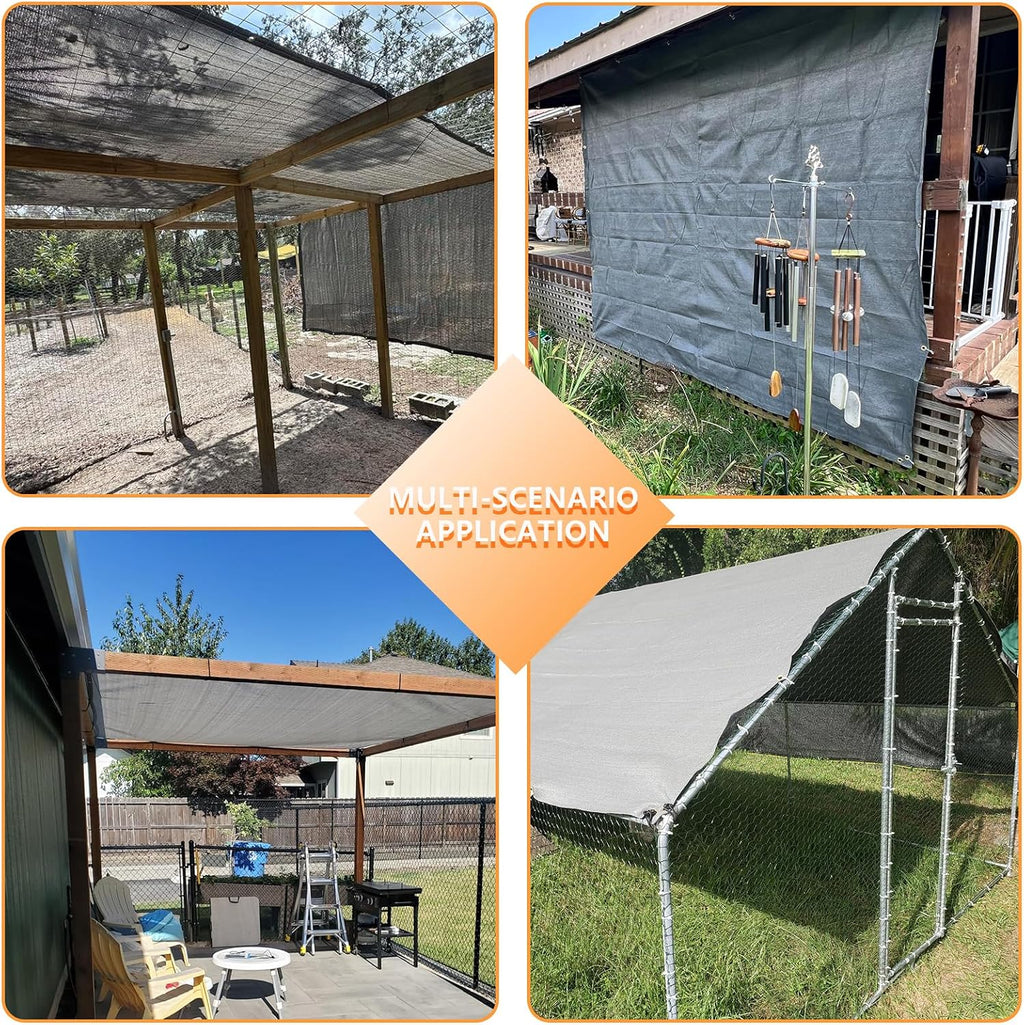 POYEE 90% Sun Shade Cloth, 12x24ft Pergola Shade Cover with Grommets | Outdoor Sun Shade Screen Fabric for Patio