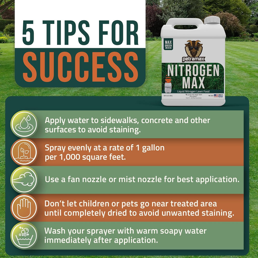 Petramax Liquid Nitrogen Fertilizer 28-0-0 NPK - 1 Gallon Spring & Summer Liquid Grass Fertilizer for Lawn, Spray on