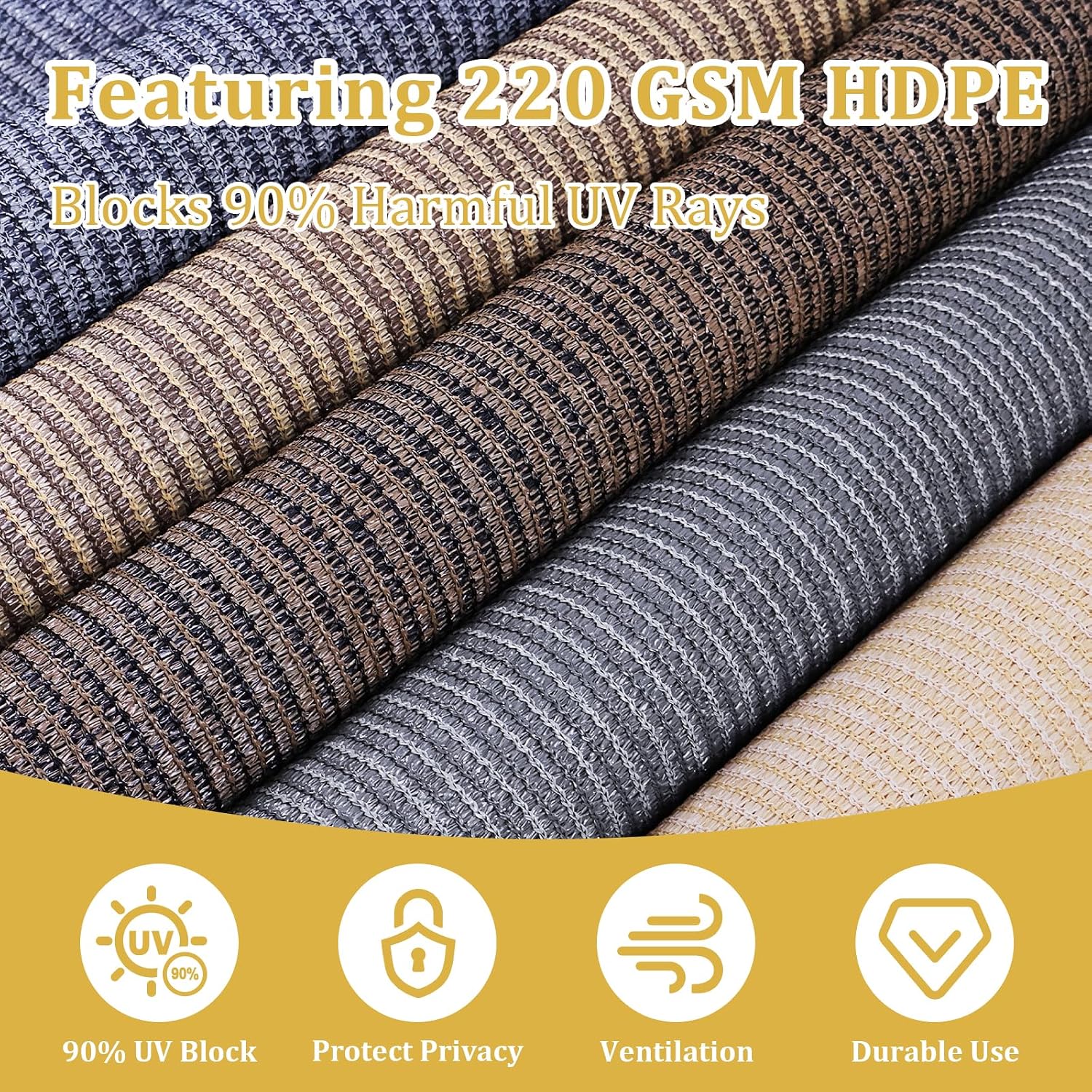 Shade&Beyond Outdoor Roller Shades with Splicing Design, 8' W x 8' H Cordless Patio Roll Up Blinds, Exterior Shade