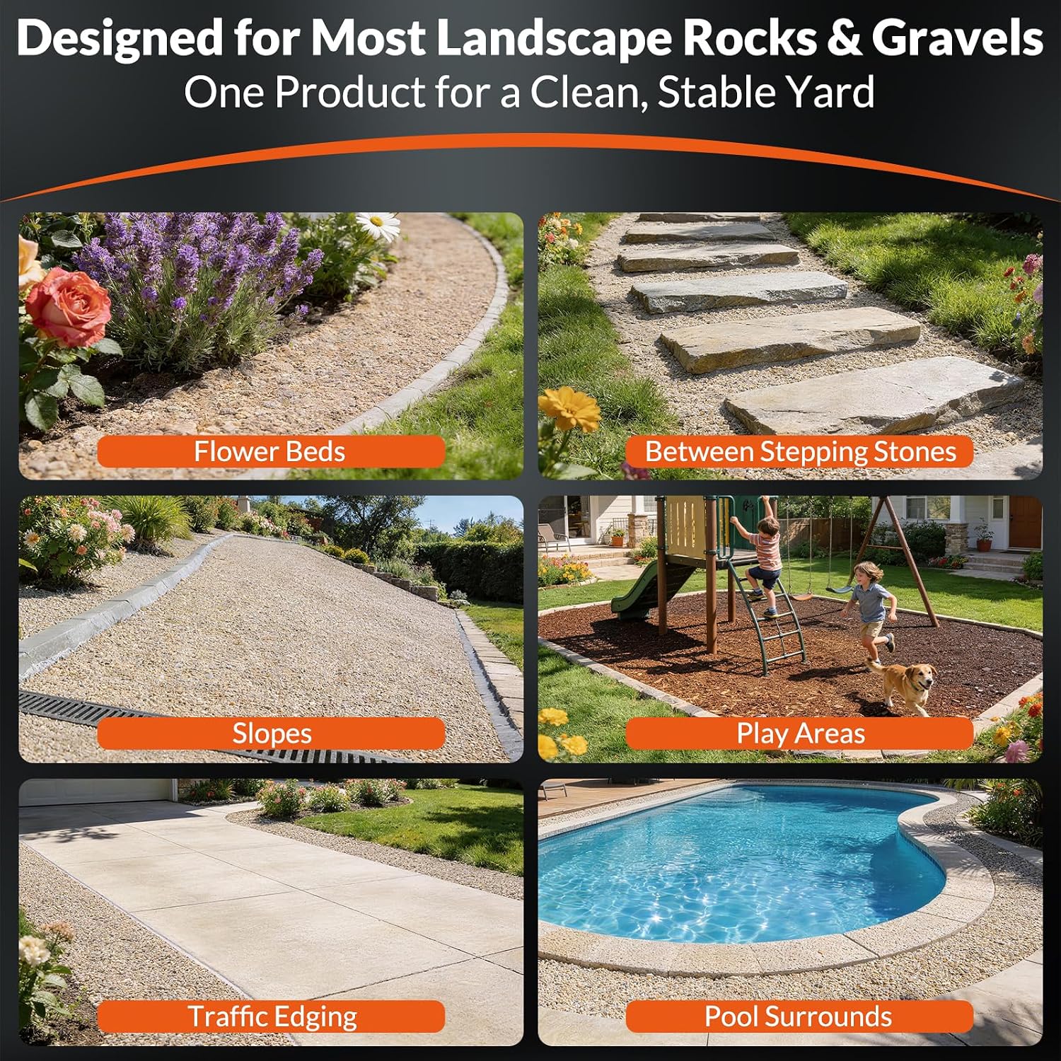 Rock Glue for Landscaping, Upgraded Ultra Mulch Hold 2 Gallon–Gravel & Pebble Stabilizer, Bicycle-Friendly Grade