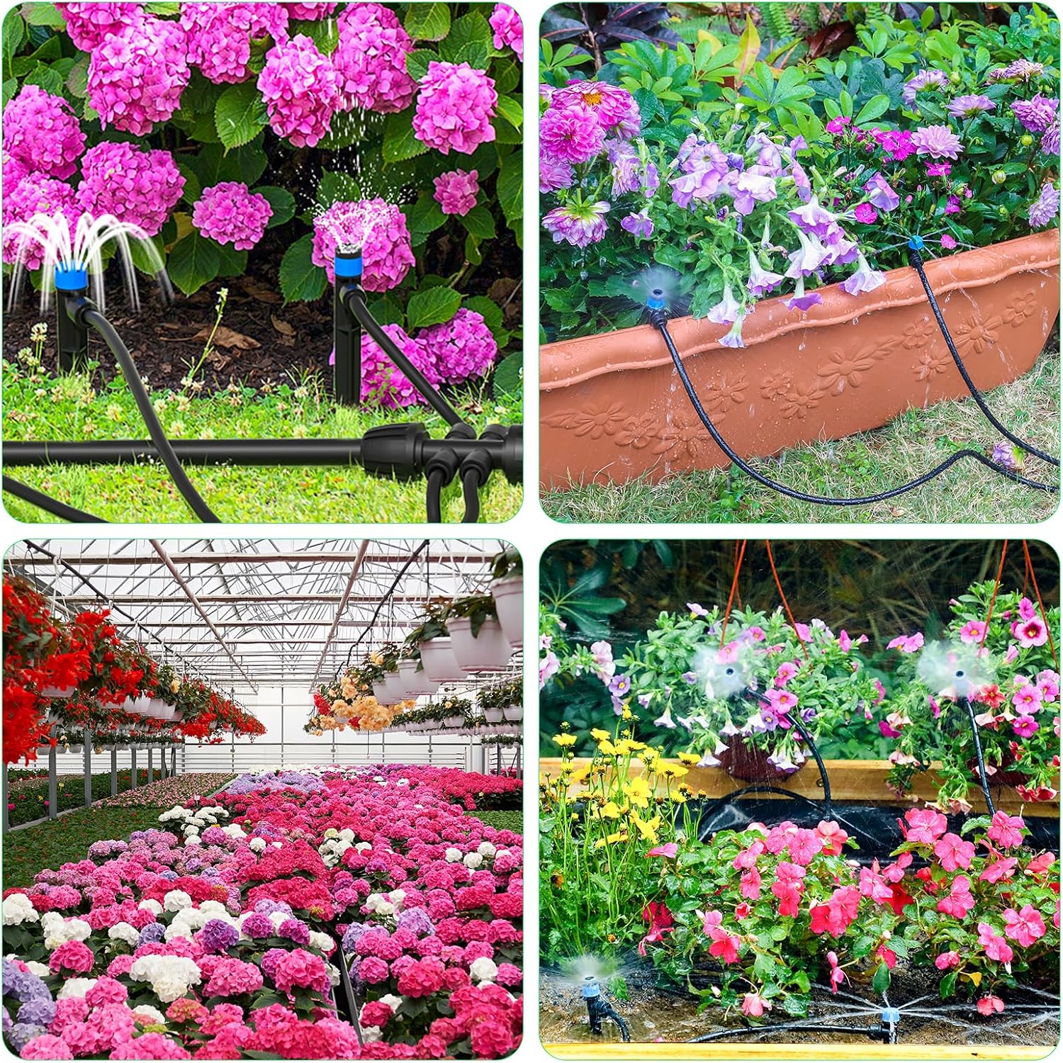 Drip Irrigation System Kit for Garden Watering, 247FT Quick Connect | For Garden, Raised Beds, Greenhouses, with 50FT