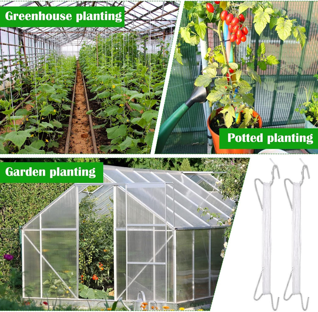 Rtteri 30 Pcs Plant Climbing Hooks Tomato Support J Hooks Garden Hooks for Plant Greenhouse Flower Vine Crop Trellis Kit
