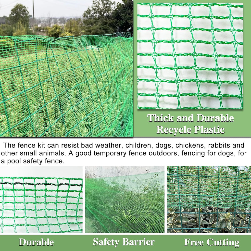 4x100 FT Garden Fence,0.4" Mesh Plastic Fencing Deer Netting Roll | Temporary Fence,Snow Fence,Safety Fence,Deer Fence