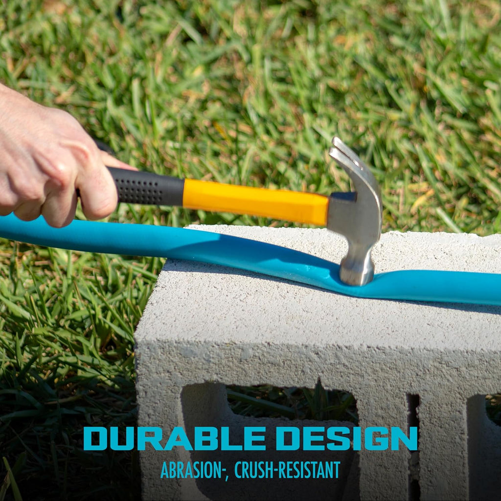 Aqua Joe AJPGH50-DWS Hybrid Polymer Flex Garden Hose, Kink-Free Hose, 450 PSI Max, 50 Feet Long, 5/8 Inches Wide