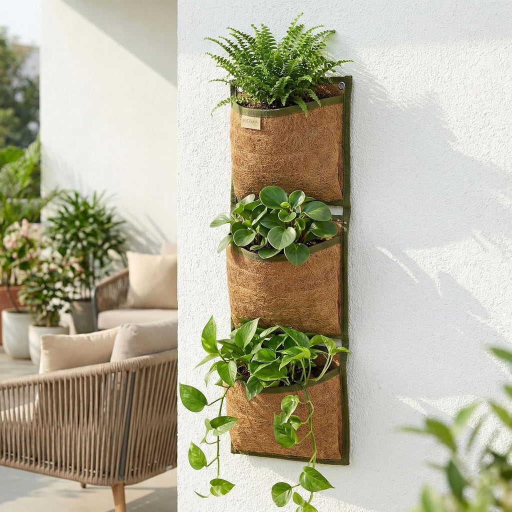 Vertical Garden Planter, 3 Pocket, Living wall Planter, Hanging wall planters for Indoor Plants, Hanging planters for