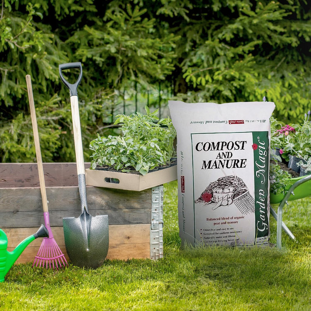 Michigan Peat Garden Magic Odor-Free Compost & Manure Blend, 40 lb | Outdoor Lawn and Gardeniing Mixture with Nutrients