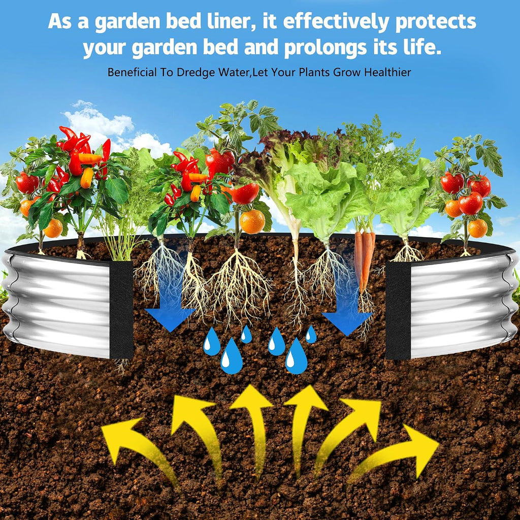 2 Sets 4 x 2 x 1 ft Raised Garden Bed Liner Bag, Breathable Grow Bed Fabric Liners with Clips and Gloves, Garden Box