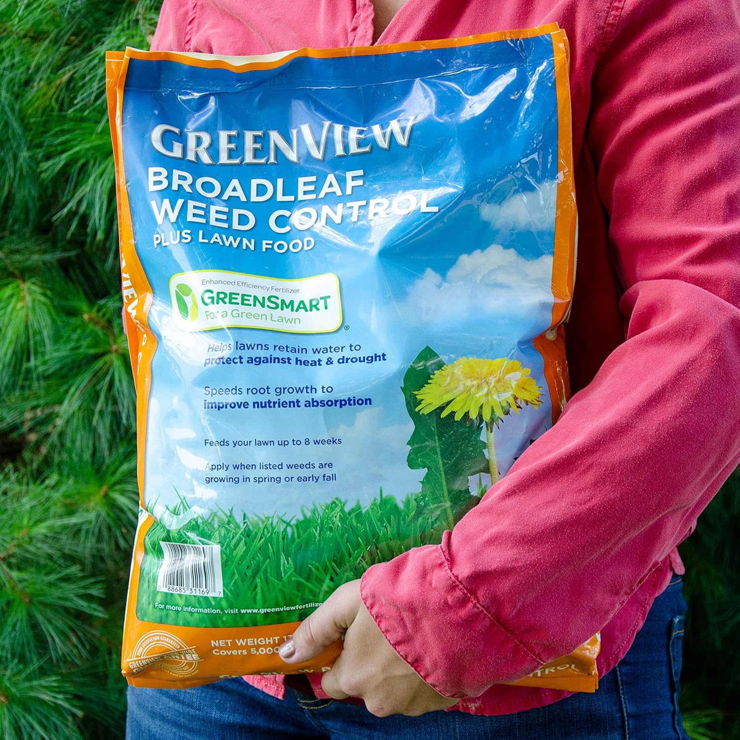 GreenView Weed and Feed 13 lb. Bag, Covers 5,000 sq. ft. | Kills 250 Plus Weeds - 27-0-4 NPK formula - Provides 8 weeks