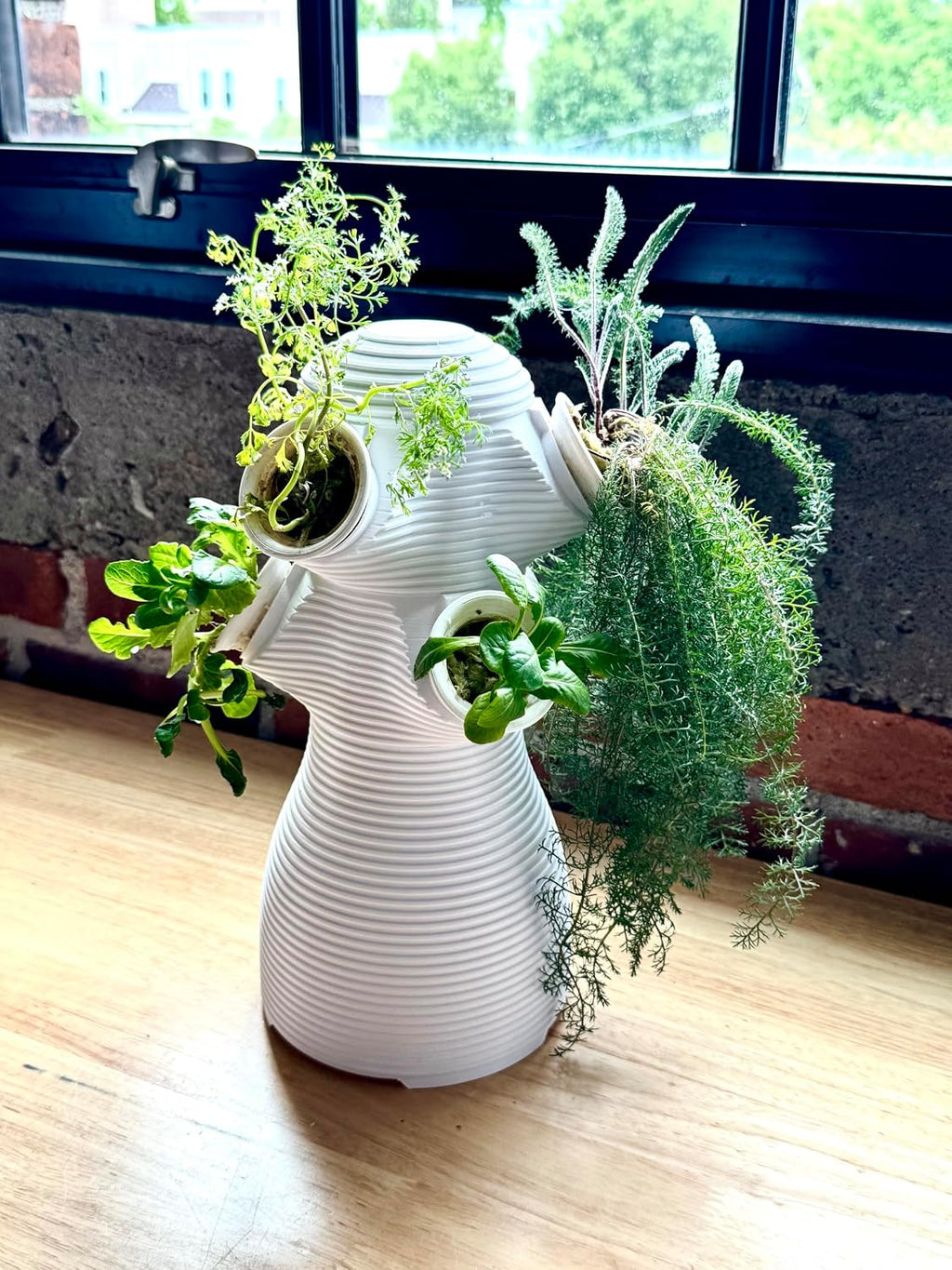 Indoor Desktop Hydroponics Tower System Growing Kit Perfect for Edible Flowers, Herbs, and Vegetables for Homes
