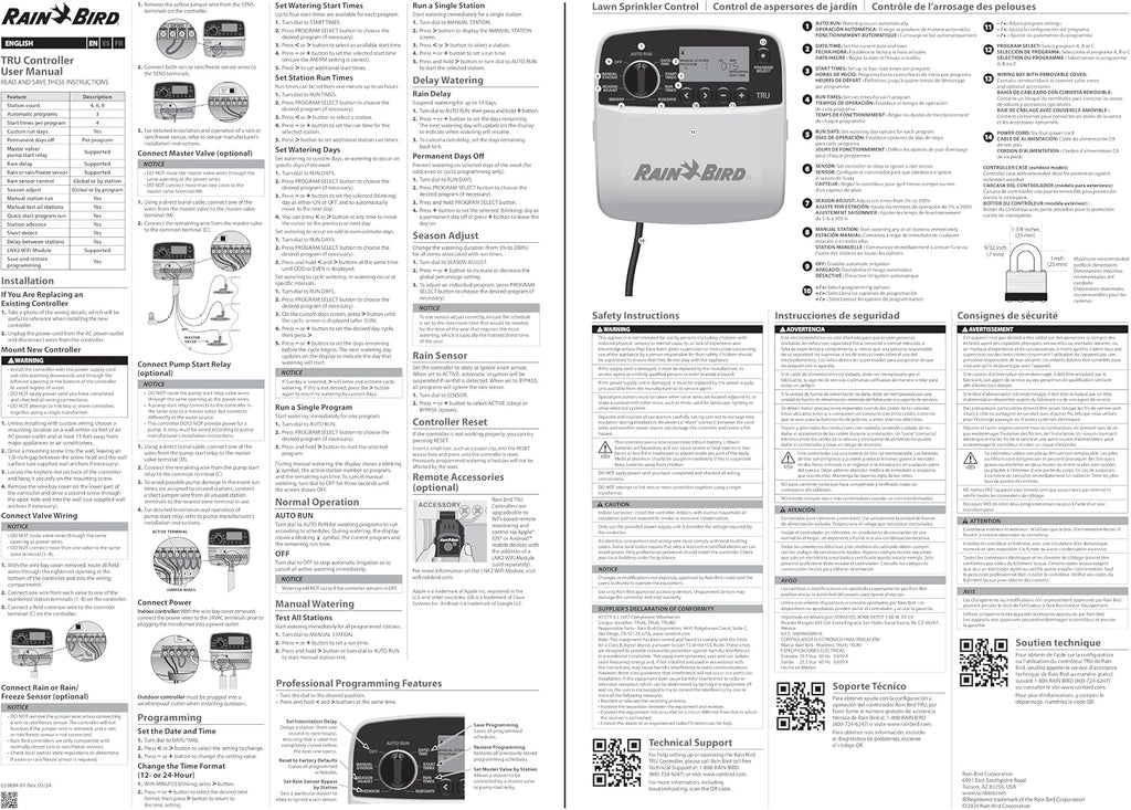 Rain Bird TRU6I Program-Based Indoor Irrigation Controller/Timer, WiFi Ready, 6-Zone/Station