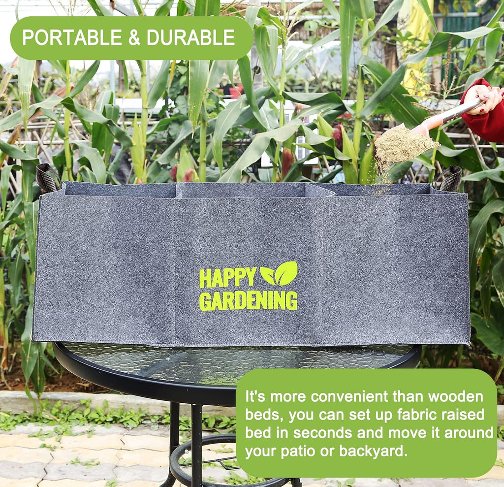 Fabric Grow Bags, 2-Pack Raised Garden Bed with Handle for Vegetable Herbs Gardening, Fabric Plant Pots Planter Indoor