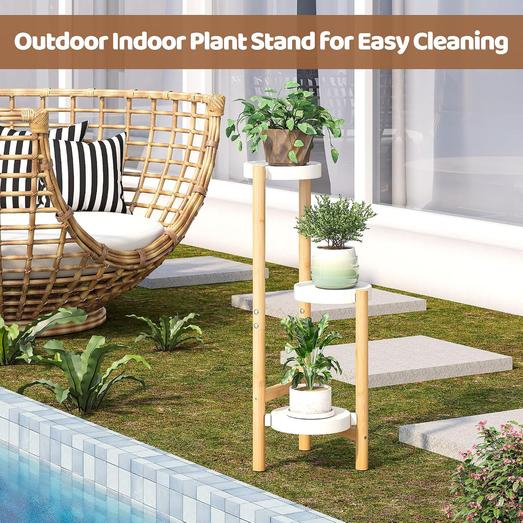 Plant Stand Indoor Outdoor Plant Rack 3 Tier 3 Potted Flower Holder Ladder Plant Stands for Balcony Window Living Room