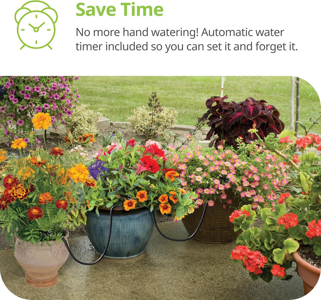 Raindrip R560DP Drip Watering System, Automatic Drip Irrigation System with Timer for Containers and Hanging Baskets