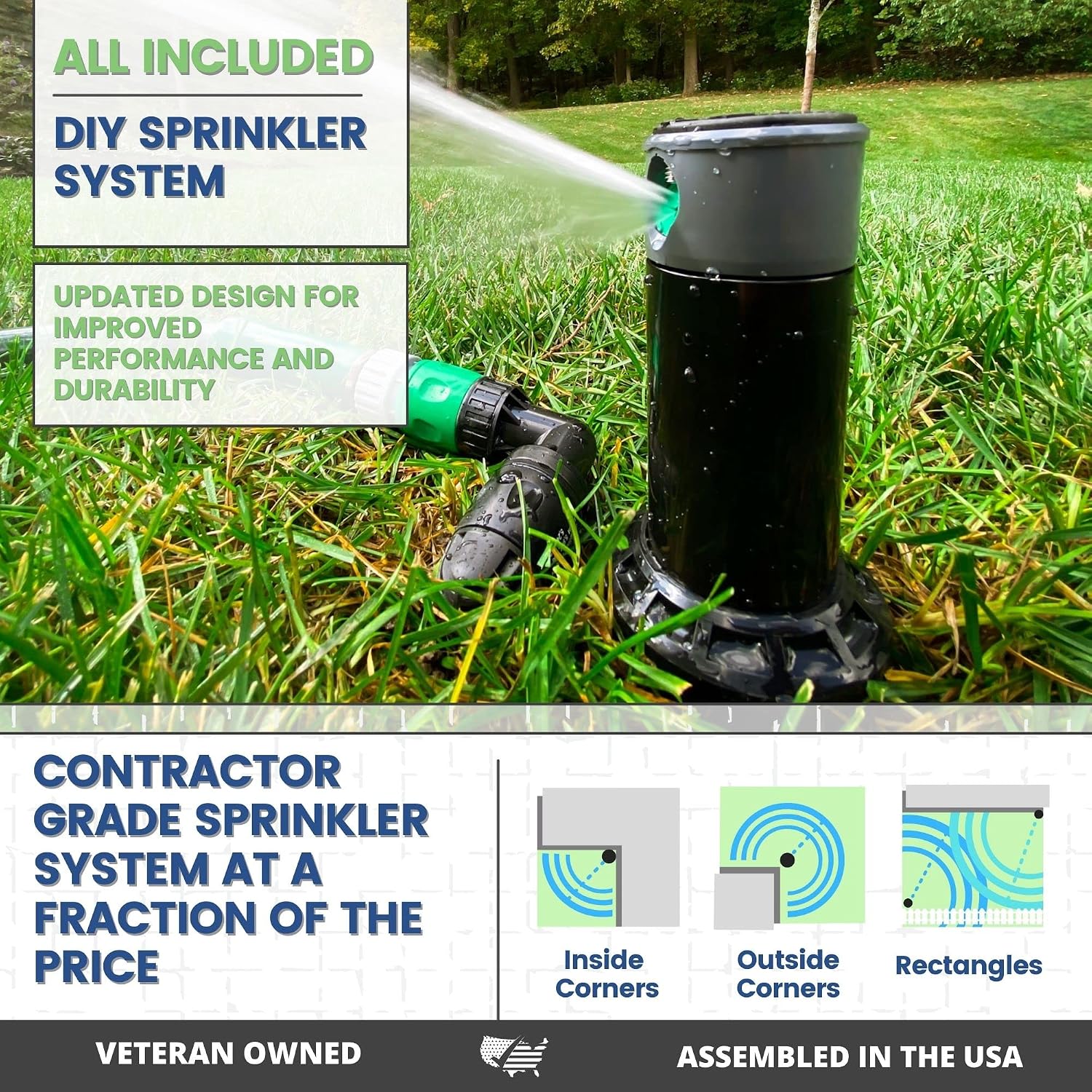 In-Ground 5-Inch Pop-Up Adjustable Sprinkler with Quick Hose Connector, QSK-741