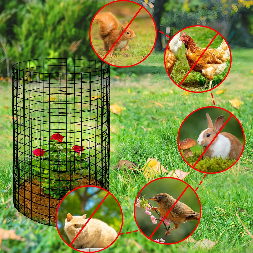 Adnee 10 Packs Wire Plant Protector from Animals - 20" H X 12" D Metal Mesh Plant Cage Covers - Sturdy Garden Bunny