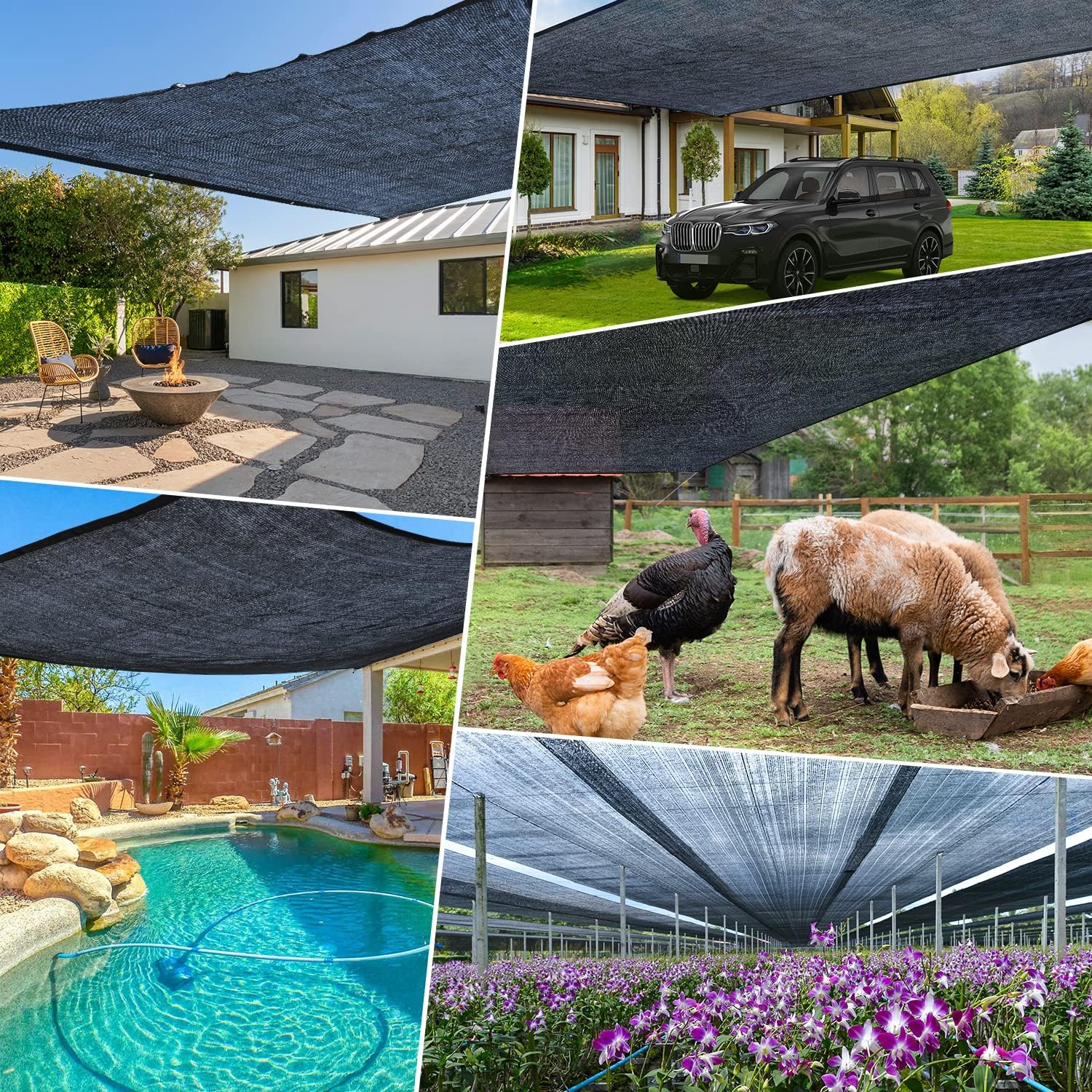 40% Garden Shade Cloth, 20x20FT HDPE Mesh Tarp with Upgraded Grommets | UV-Resistant Outdoor Sun Shades for Greenhouse