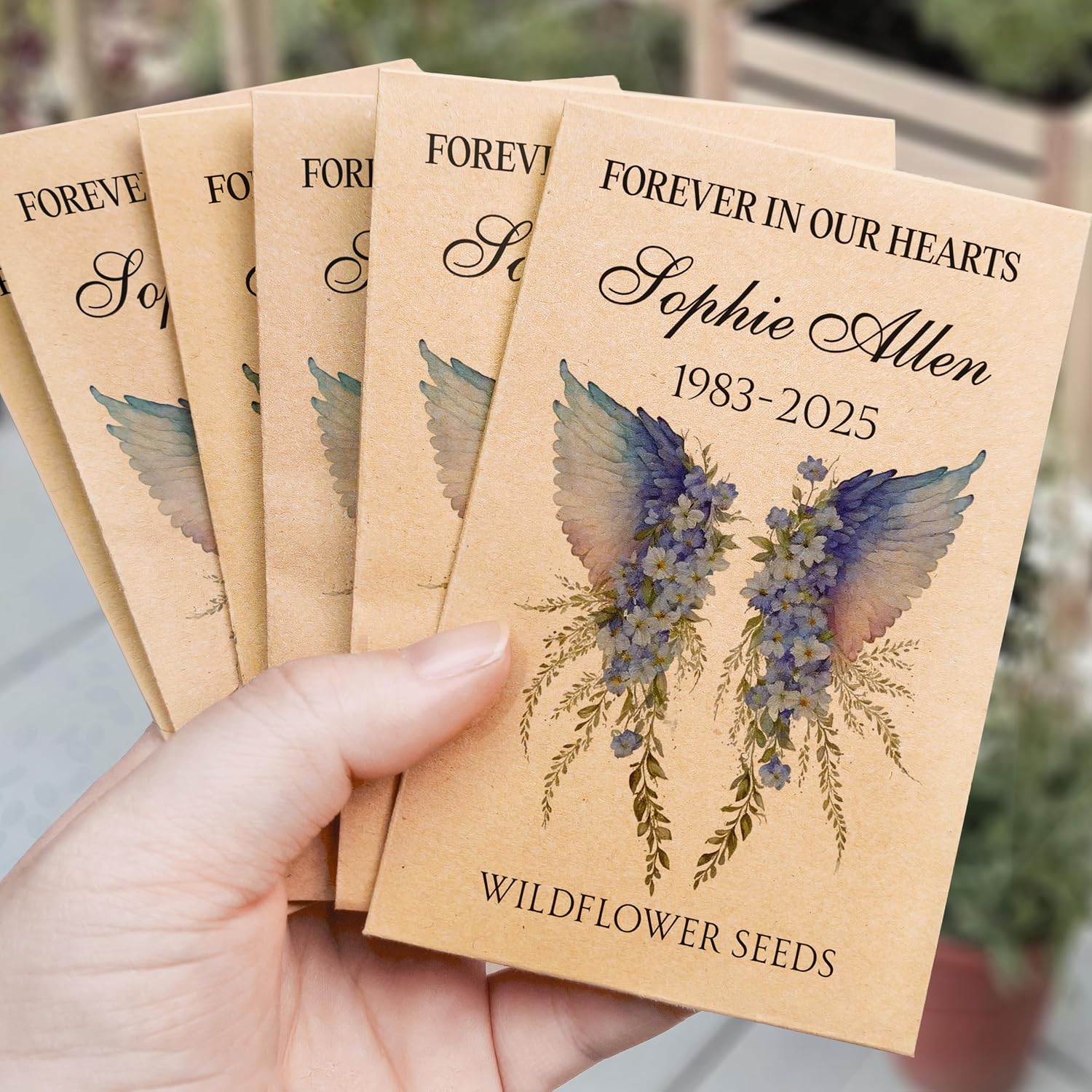 Memorial Celebration of Life Funeral Favors for Guests | Wildflower Mix Seed PacketsSeed Packets | Sentimental Funeral