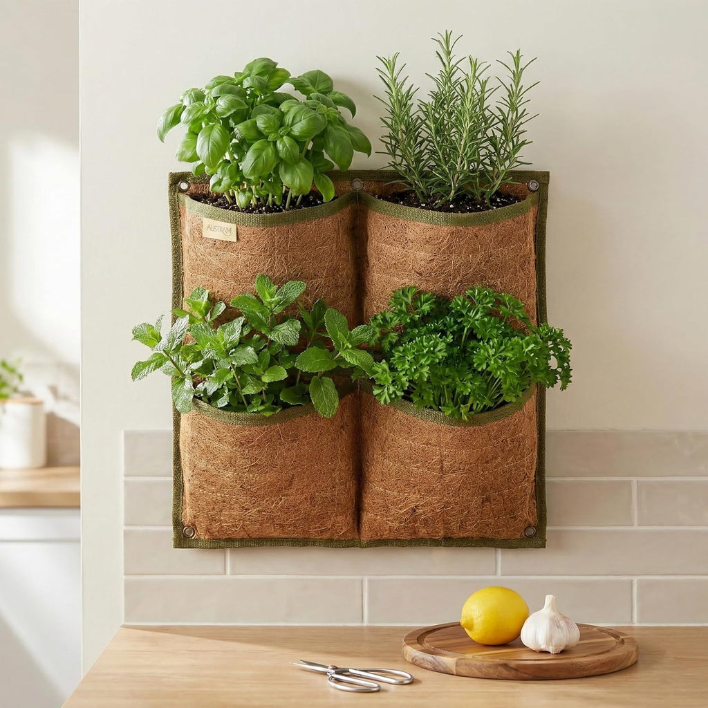Vertical Garden Planter, 4 Pocket, Vertical Planter, wall planters for Outdoor Plants, Plant wall, Hanging planters for