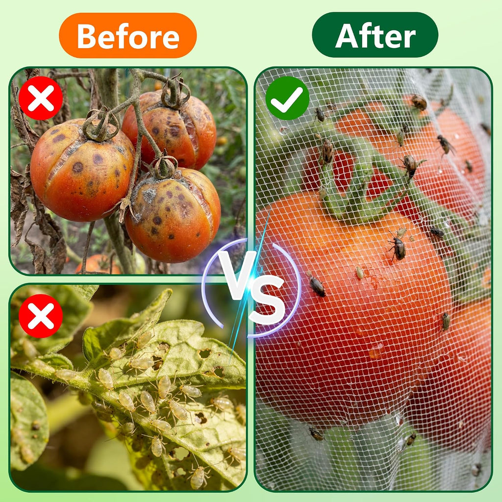 4 Pcs Garden Bird Netting Cover for Round Tomato Cage, 59" x 18" Tomato Trellis Insect Barrier Protection Mesh, Plant
