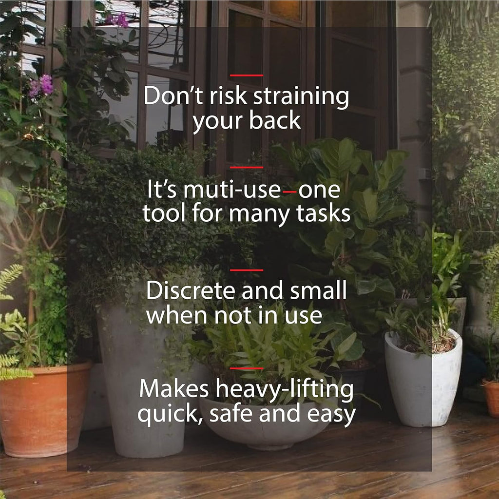 PotLifter - Potted Plant Mover and Essential Lifting Tool For Garden Flower Pots, Planters, Trees, Rocks - Lifts Up to