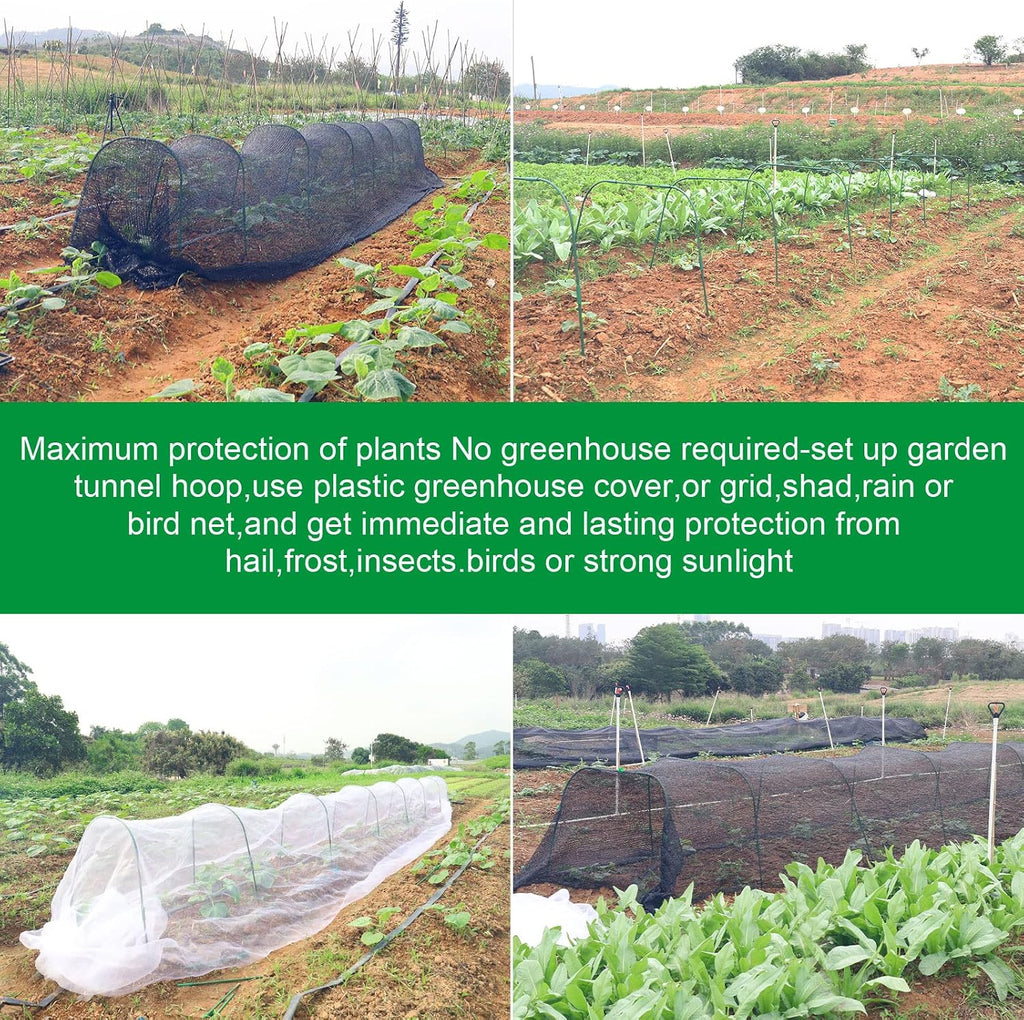 Greenhouse Hoops for Raised beds ,8 Sets Garden Hoops of 41.3'' x 31.5'' Detachable Rust-Free Garden Tunnel for Garden