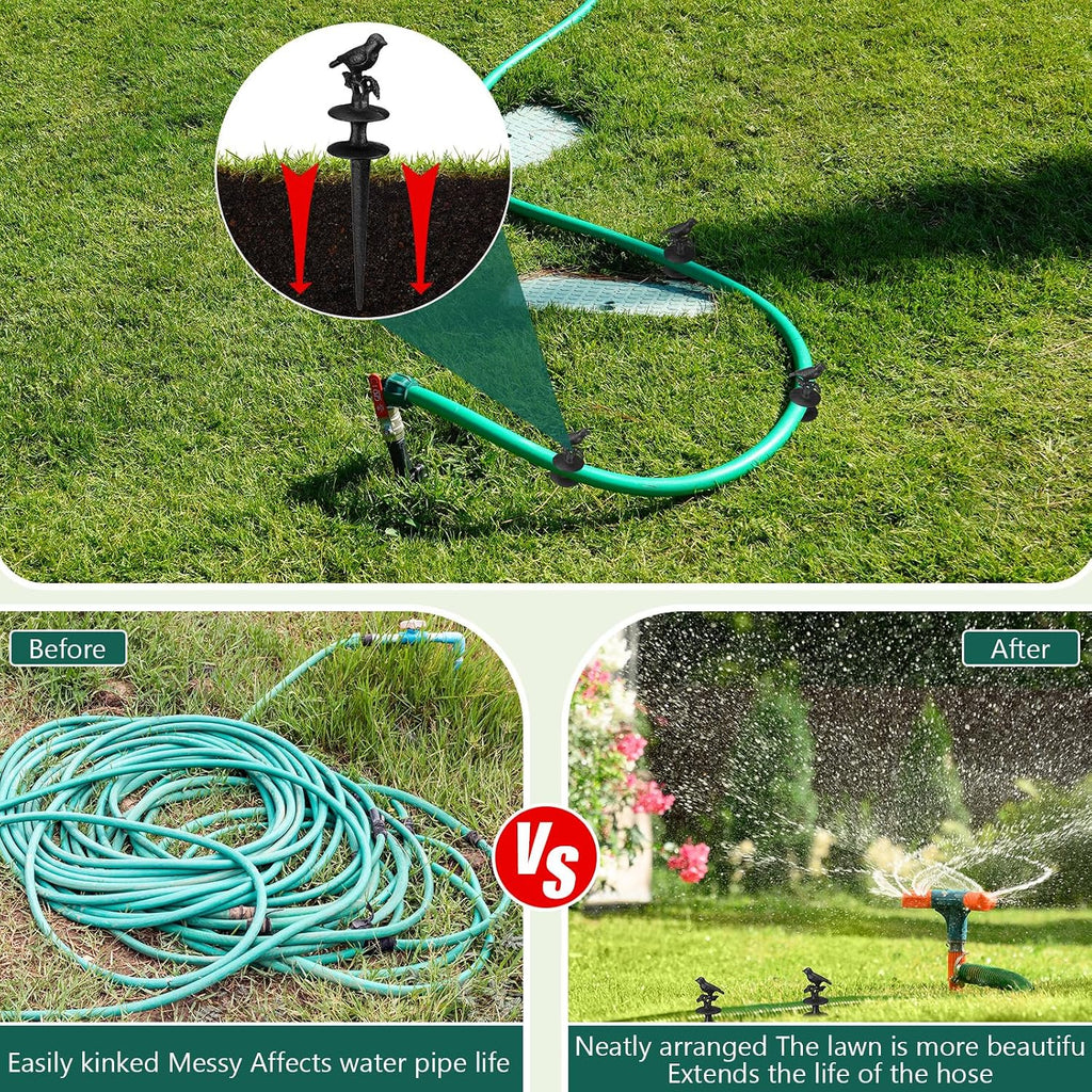 2 Pcs Garden Hose Guide Spike 12 Inch Heavy Duty Metal Hose Support Spike Aluminum Decorative Garden Stakes Protector