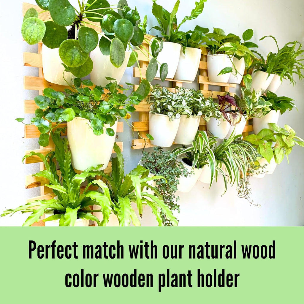 LaLaGreen Wall Planter for Indoor Plants (5in, 10 Pack) White Self-Watering | Wall Mounted Living Hanging Eco Wall