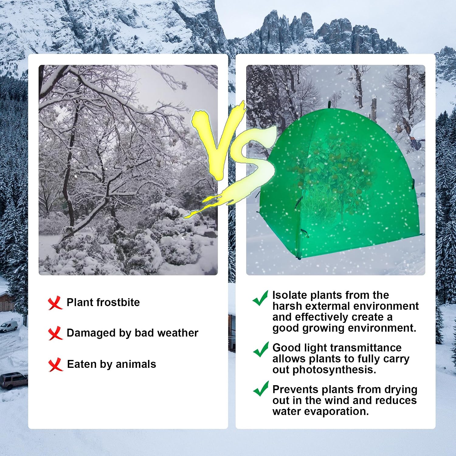 40″*40″*31″ Winter Plant Warm Covers - Raised Bed Cover, Garden Row Accelerator, Warm Tent Freeze Protection Humidity
