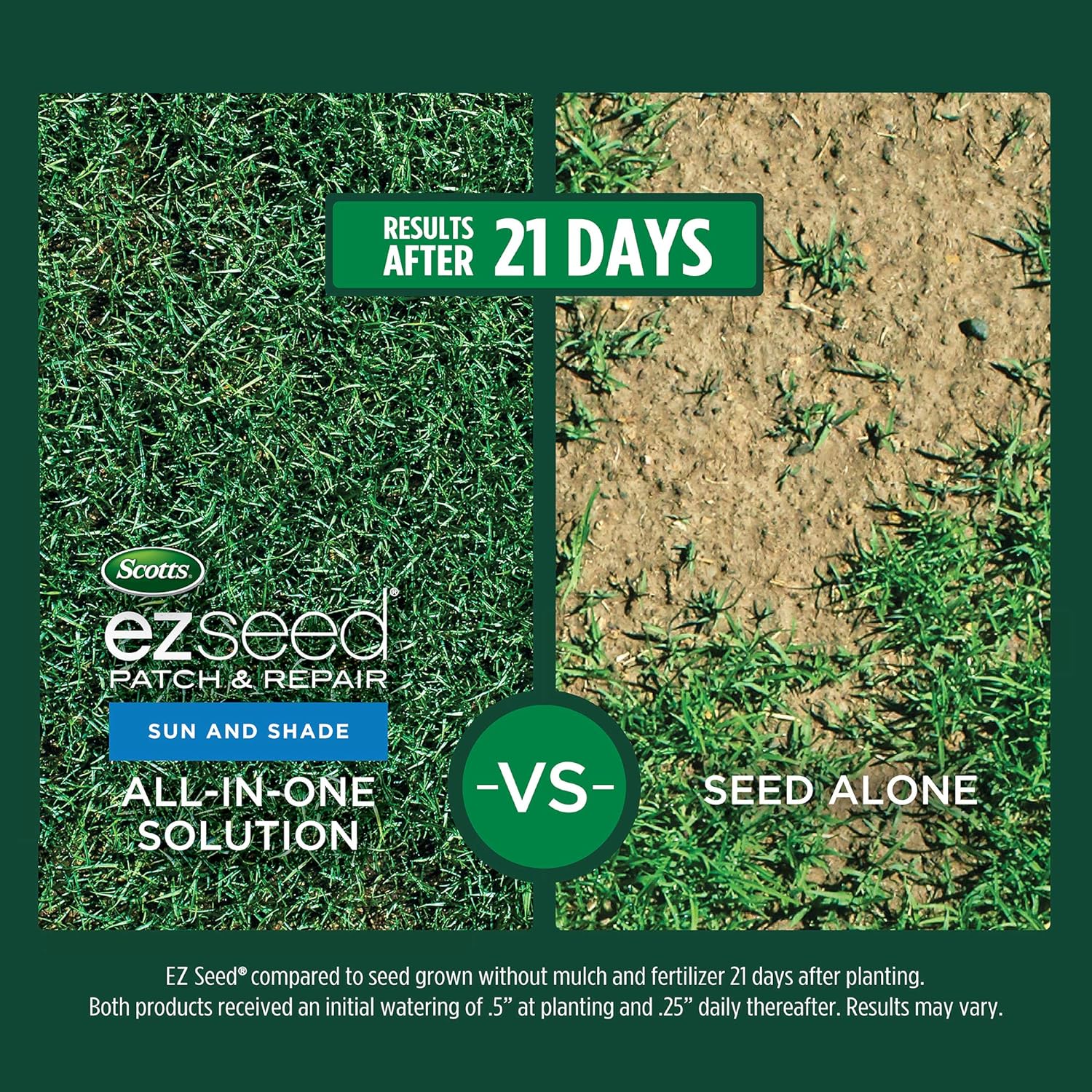 Scotts EZ Seed Patch & Repair Sun and Shade, 10 lbs. | Sun and Shade Grass Seed and Fertilizer for Bare Spots and