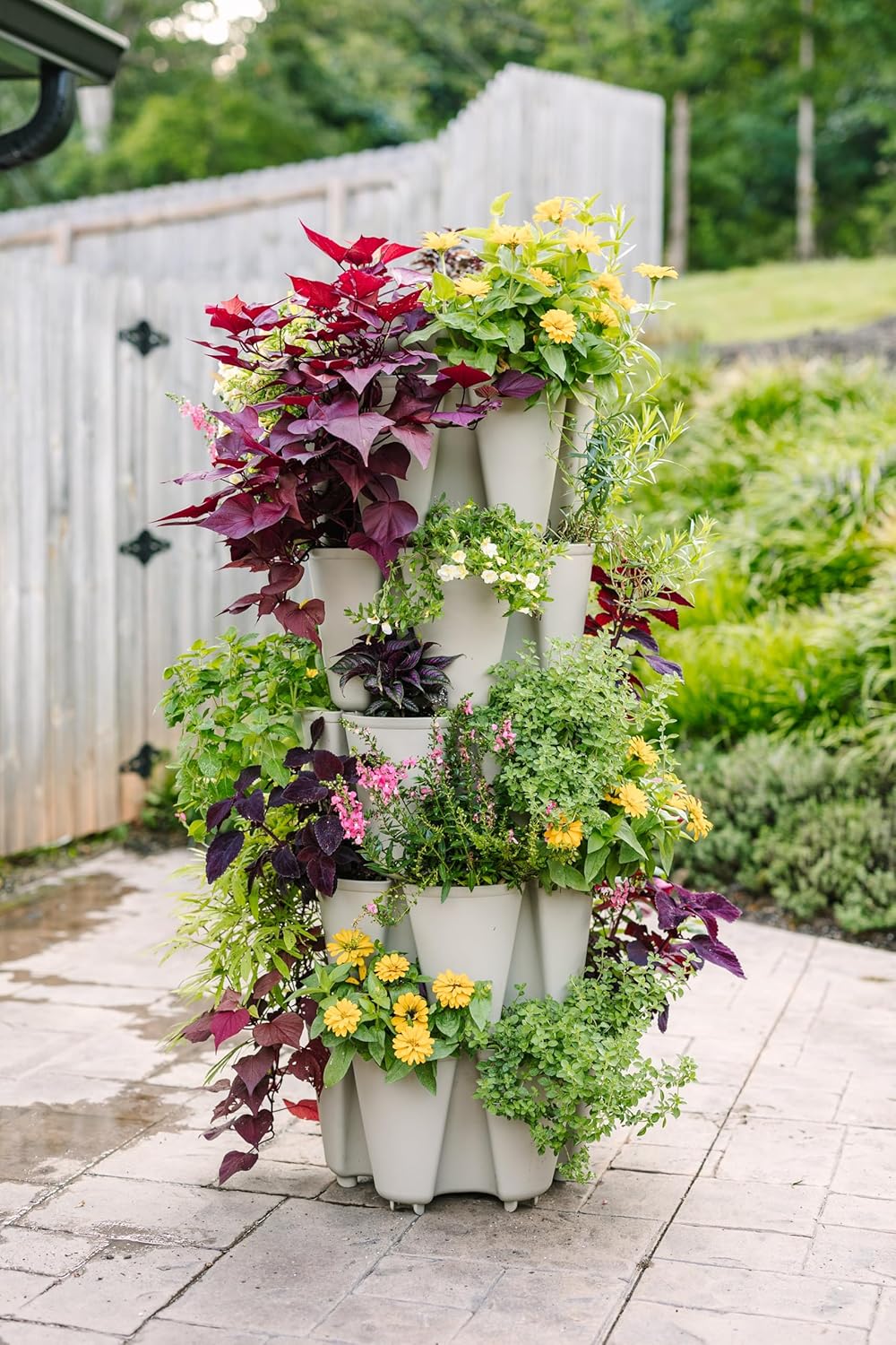 Patented Large 5 Tier Vertical Garden Planter with Patented Internal Watering System Great for Growing a Variety of