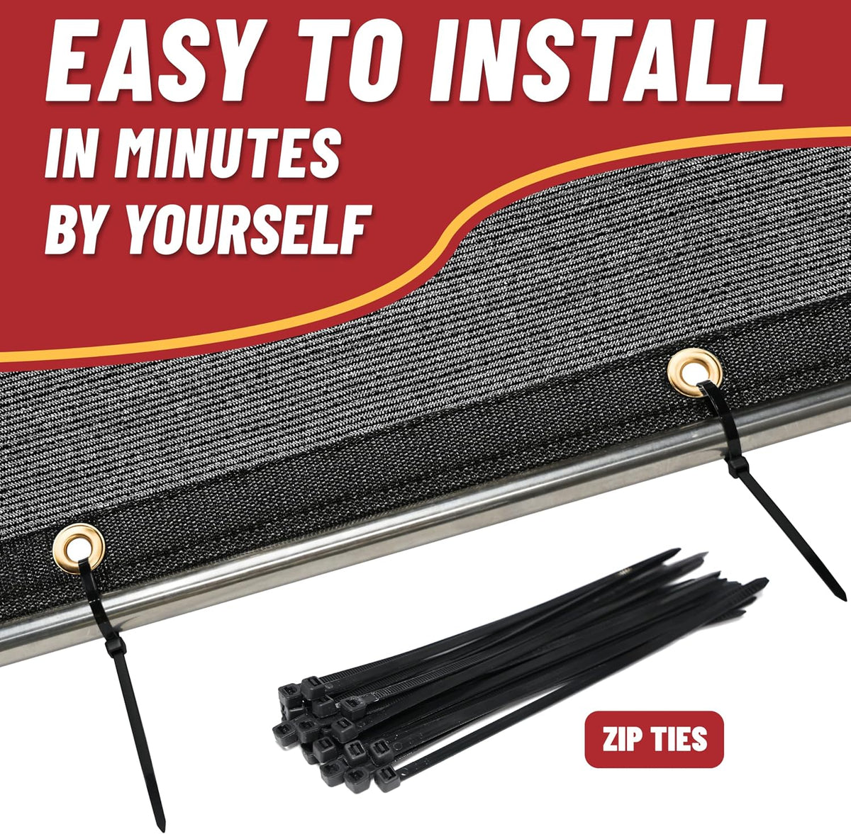 90% Shade Cloth, Black 4' x 10' Outdoor Dog Shade Tarp, Shade Cover with Upgrade Grommets and Zip Ties, Sunblock Net
