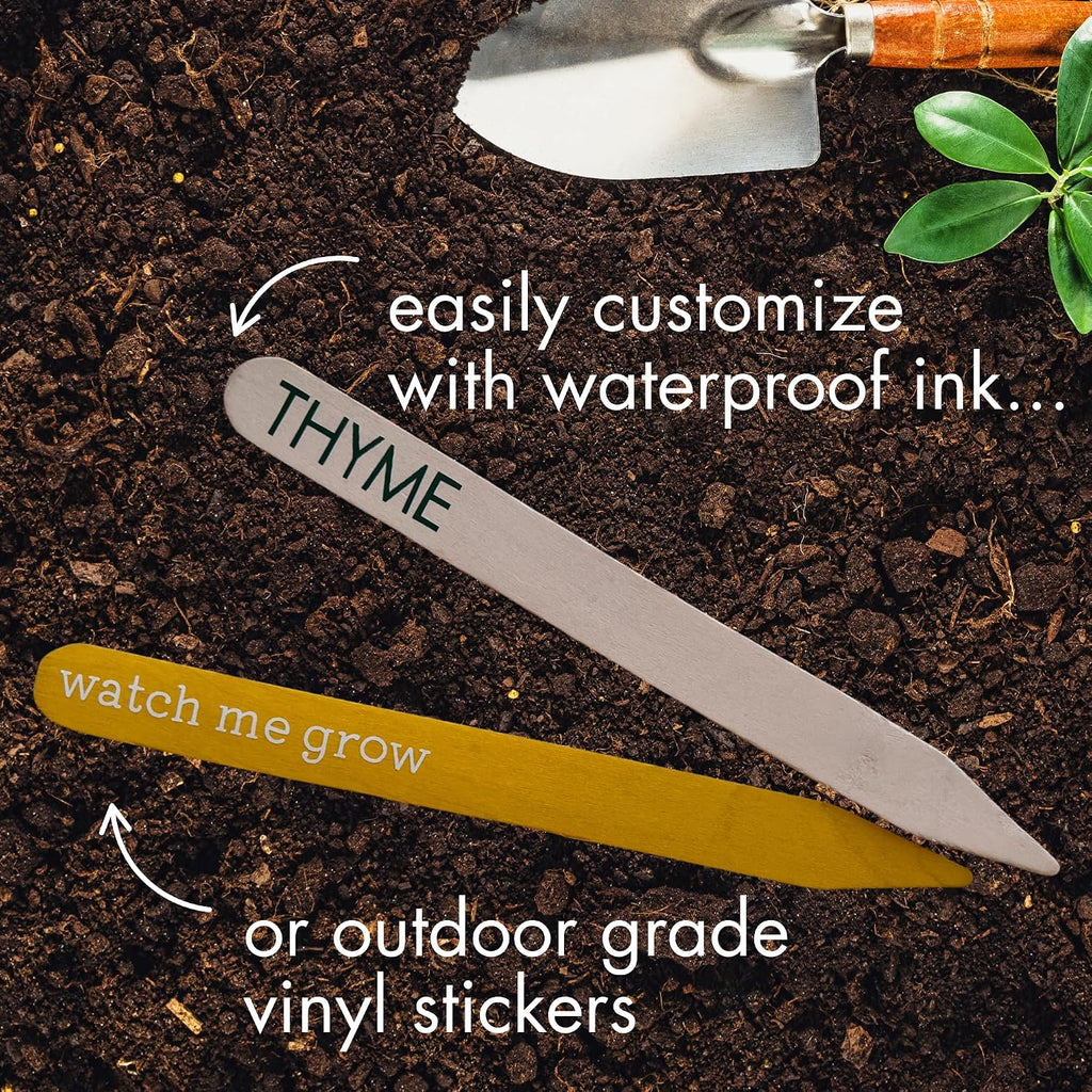 100% Natural Wood Plant Markers - 12 Inches Tall - for Field and Garden Use - Eco-Friendly & Sustainable Plant