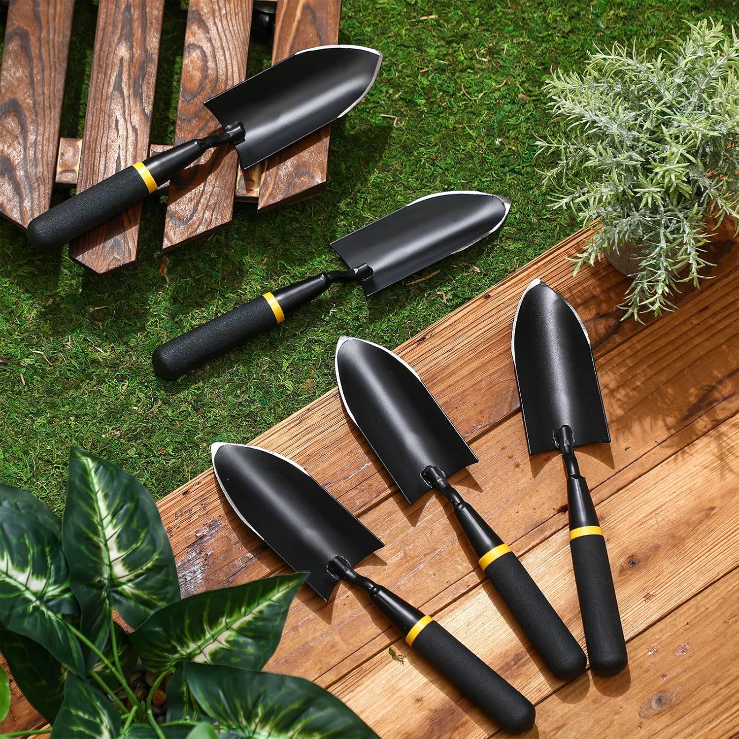 20 Pcs Garden Hand Trowel Heavy Duty Carbon Steel Garden Shovels Tools with Resin Rubberized Handle for Camping