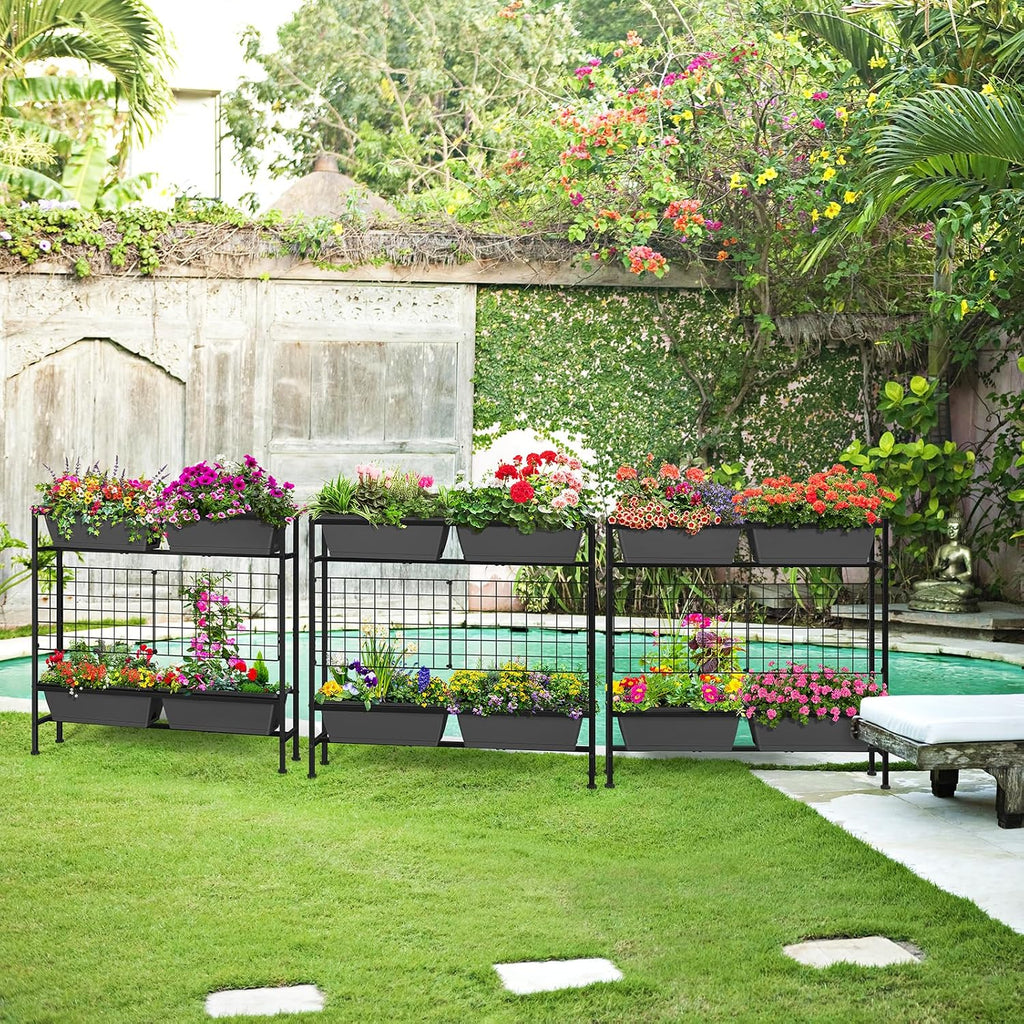 OYEAL Raised Garden Beds Outdoor with Legs 32" Tall Herb Garden Planters Box Raised Flower Beds for Gardening, Vertical