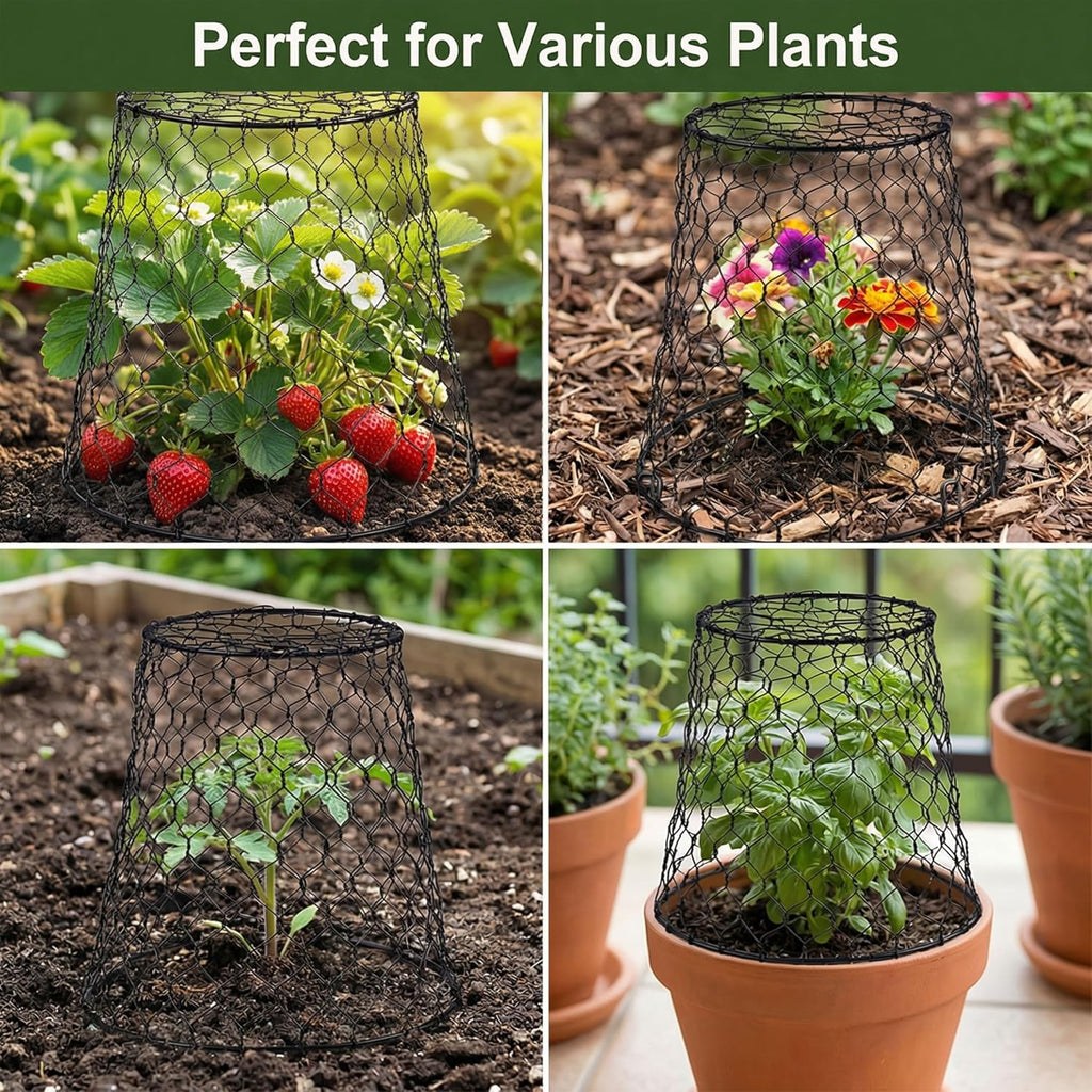 Garden Cloches for Plants, Outdoor Plant Protectors, 10 Pack, Dome | 9''x9” Breathable Mesh Close Top Seedling Plant